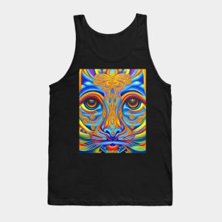 Kosmic Kitty (21) - Trippy Psychedelic Cat Tank Top